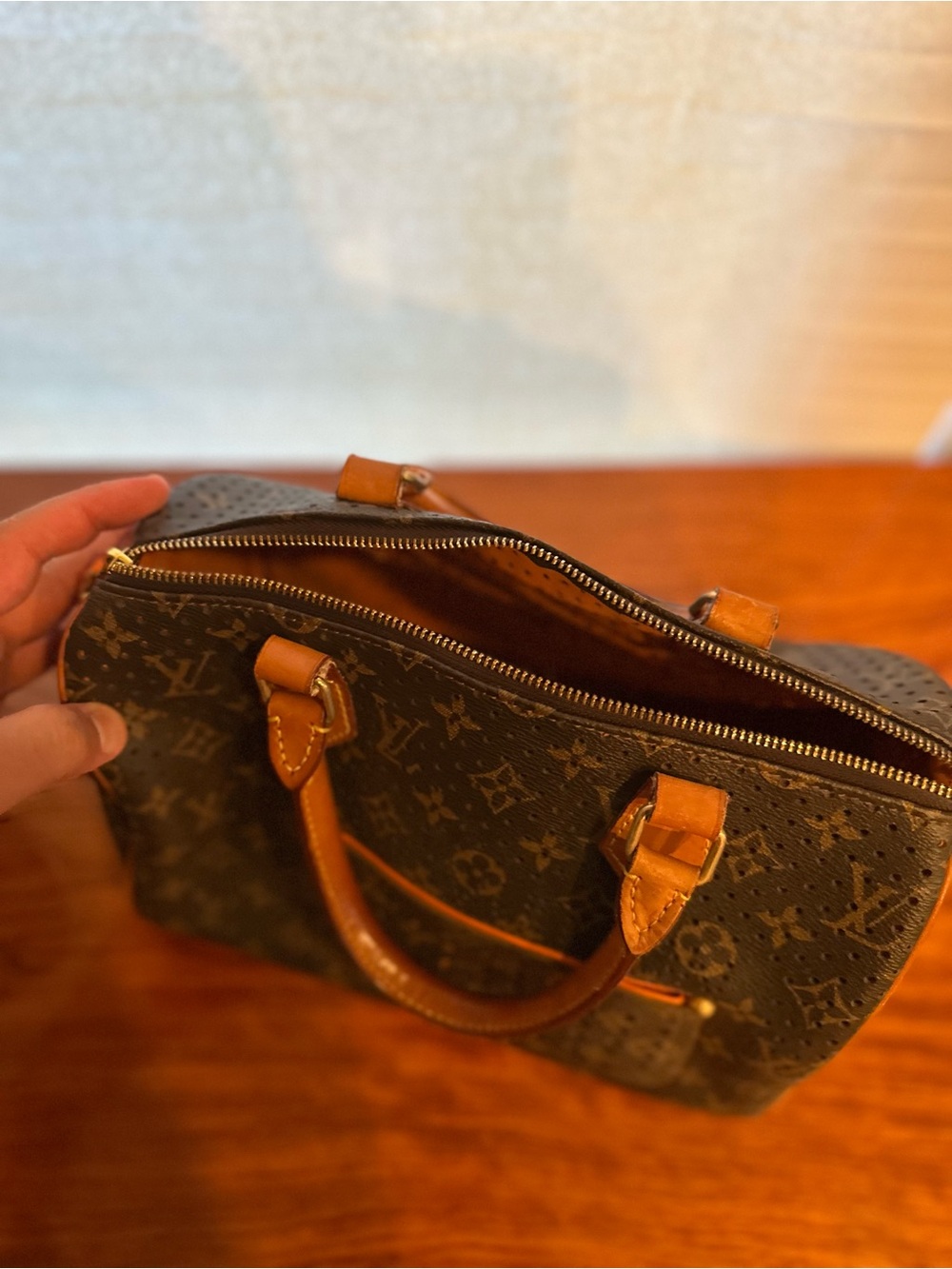 Vintage Louis Vuitton limited edition orange monogram perforated speedy 30 - Picture 5 of 9